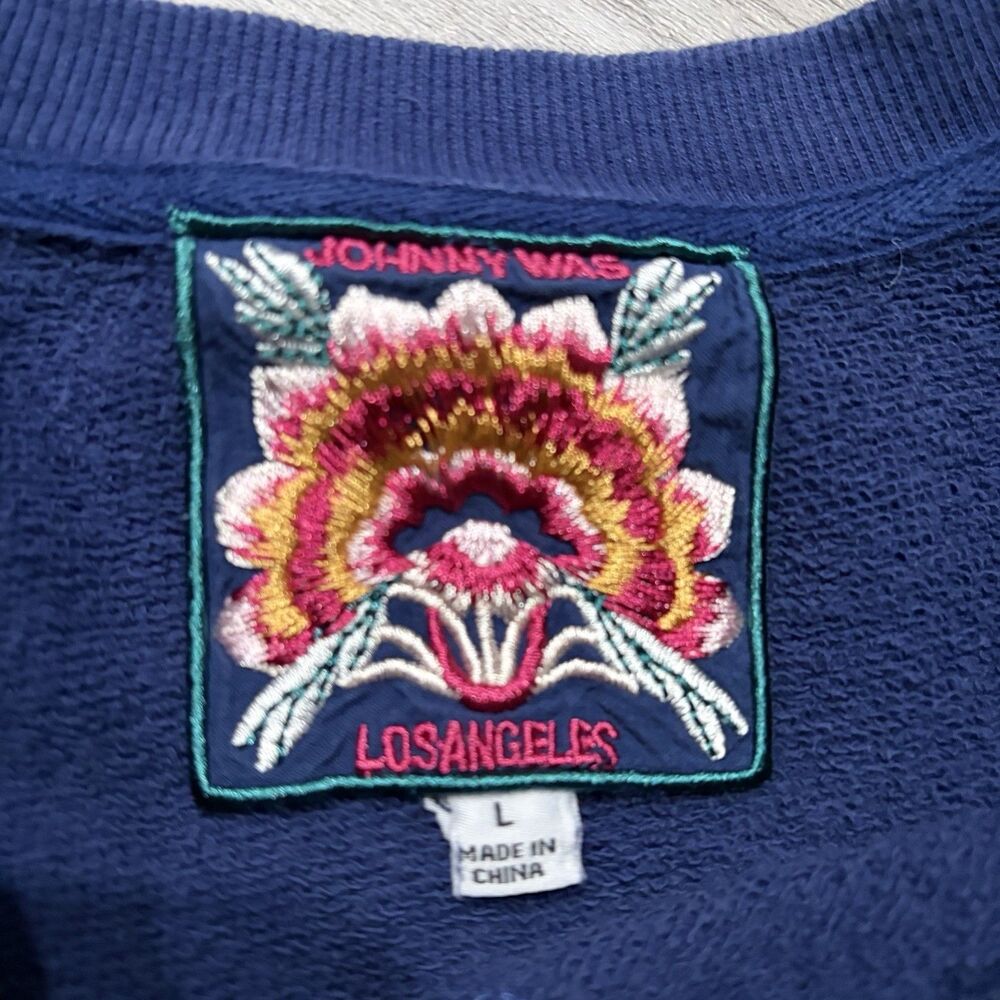 Johnny Was HAWAII RAGLAN SWEATSHIRT Size L - Picture 3 of 5